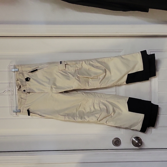 Original Obermeyer Junior's Cream Snow/Ski Cargo Pants 2 Side Pockets Size: 12 - Picture 2 of 11